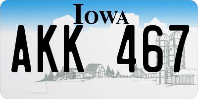 IA license plate AKK467