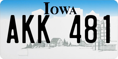 IA license plate AKK481
