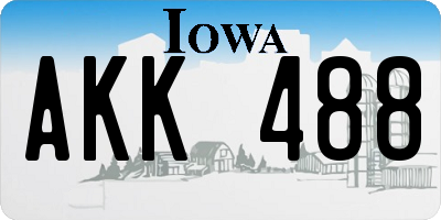 IA license plate AKK488