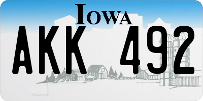 IA license plate AKK492