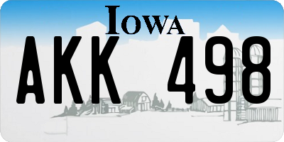 IA license plate AKK498