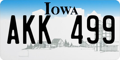 IA license plate AKK499