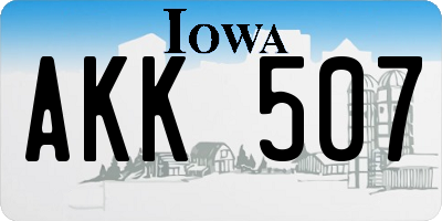 IA license plate AKK507