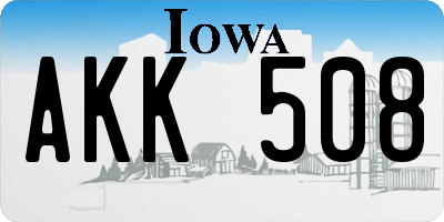 IA license plate AKK508