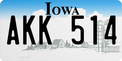 IA license plate AKK514