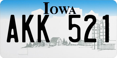 IA license plate AKK521