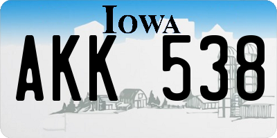 IA license plate AKK538