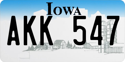 IA license plate AKK547