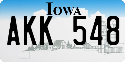 IA license plate AKK548