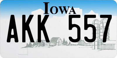 IA license plate AKK557