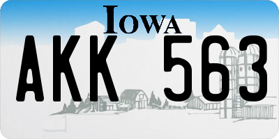 IA license plate AKK563