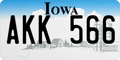 IA license plate AKK566