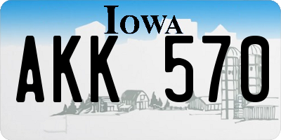 IA license plate AKK570