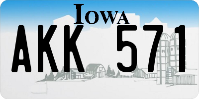 IA license plate AKK571