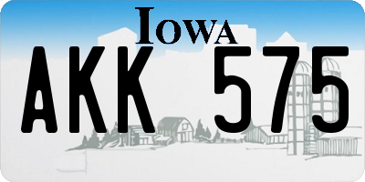 IA license plate AKK575