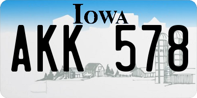 IA license plate AKK578