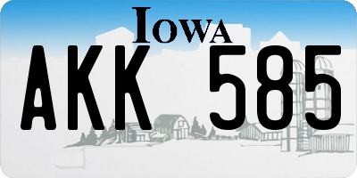 IA license plate AKK585