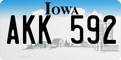 IA license plate AKK592