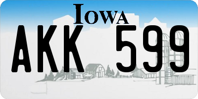 IA license plate AKK599