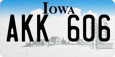 IA license plate AKK606