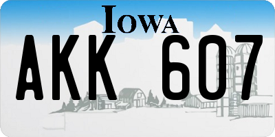 IA license plate AKK607