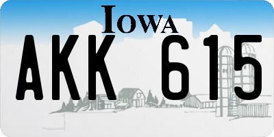 IA license plate AKK615