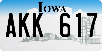 IA license plate AKK617