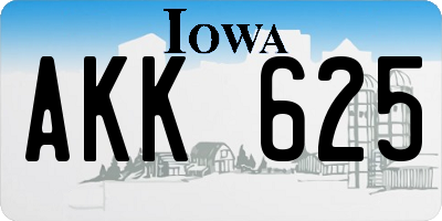 IA license plate AKK625