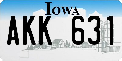 IA license plate AKK631