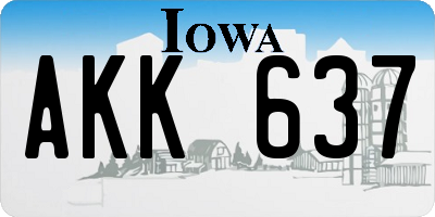 IA license plate AKK637