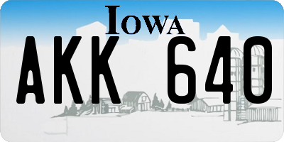 IA license plate AKK640