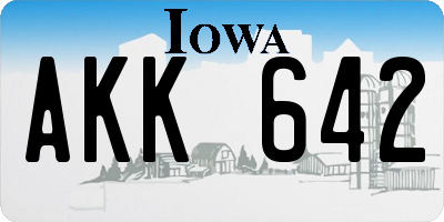 IA license plate AKK642