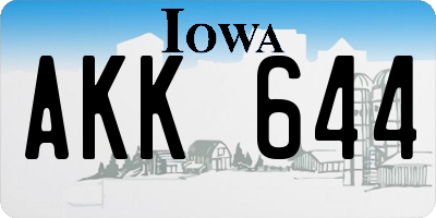 IA license plate AKK644