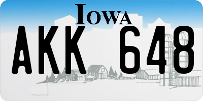 IA license plate AKK648