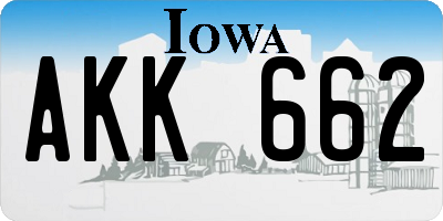 IA license plate AKK662