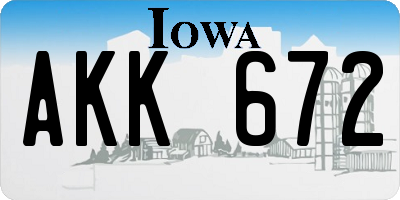 IA license plate AKK672