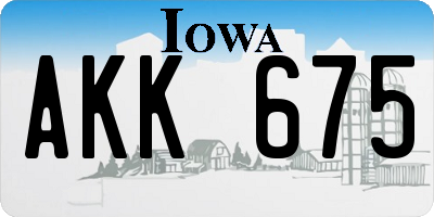 IA license plate AKK675