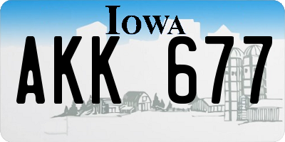 IA license plate AKK677