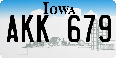 IA license plate AKK679