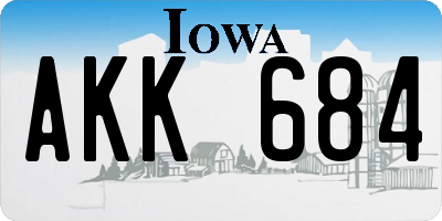 IA license plate AKK684
