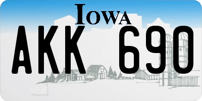 IA license plate AKK690