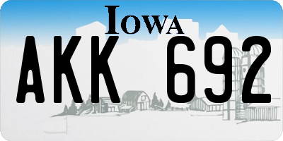 IA license plate AKK692