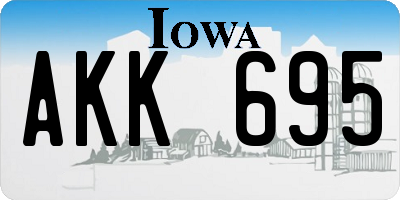 IA license plate AKK695