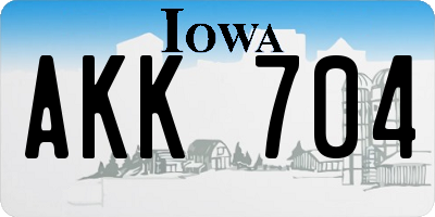 IA license plate AKK704