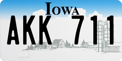 IA license plate AKK711
