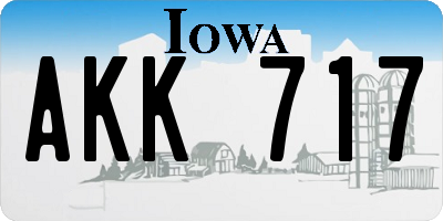 IA license plate AKK717