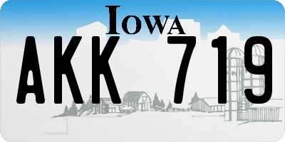 IA license plate AKK719