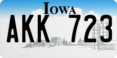 IA license plate AKK723