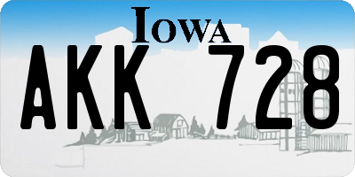 IA license plate AKK728