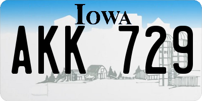 IA license plate AKK729
